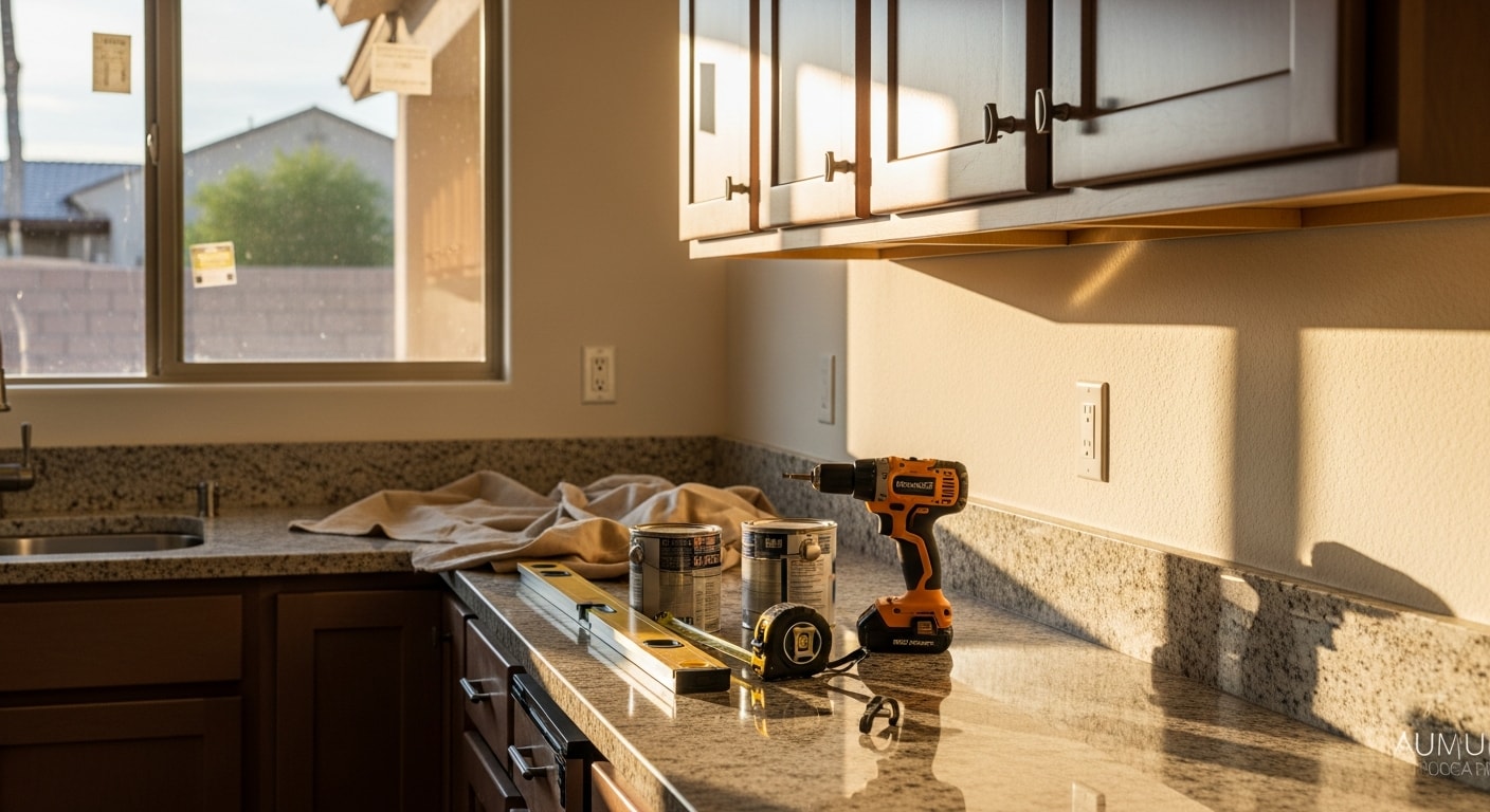 Home remodeling project showing interior renovation work