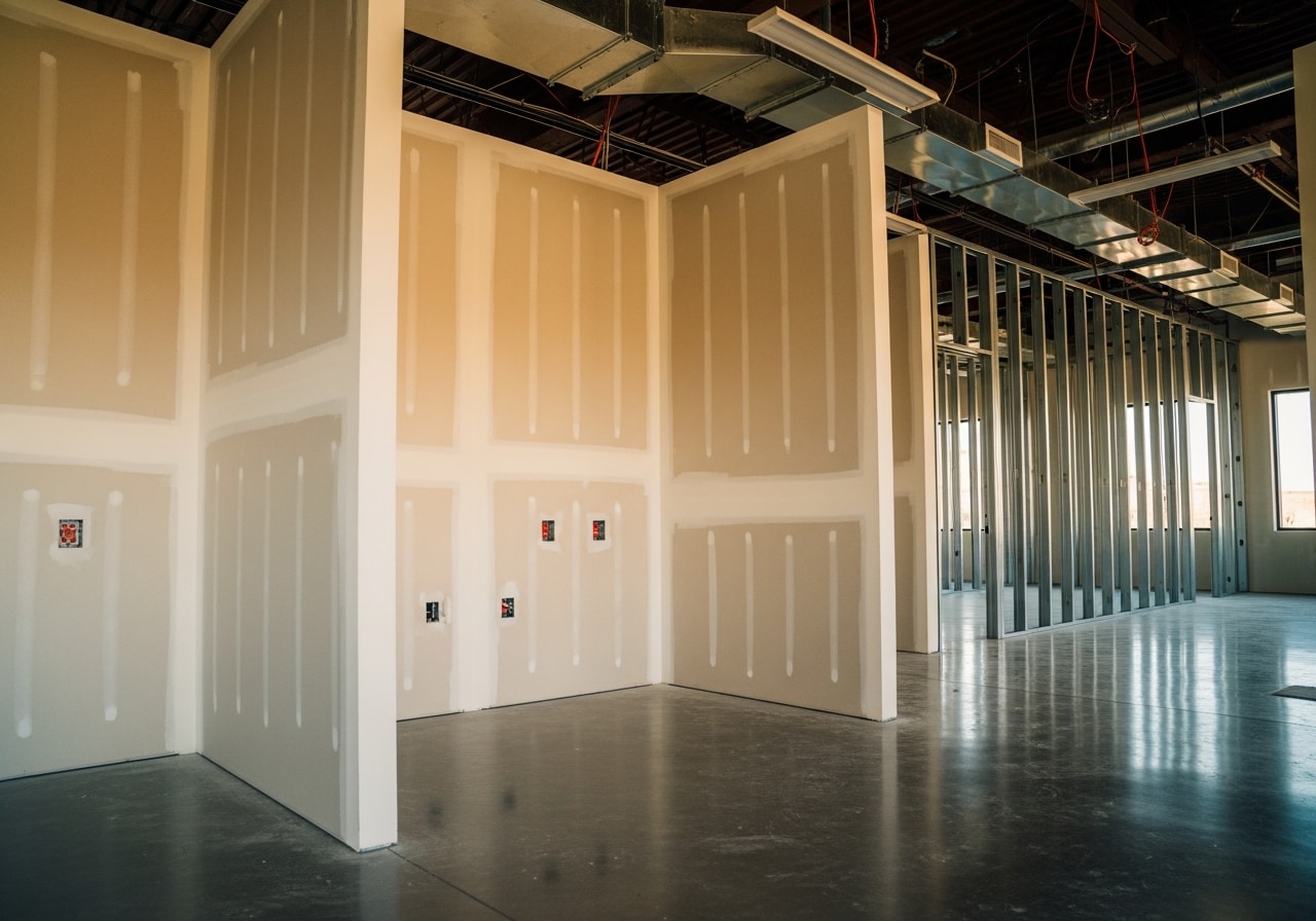 Modern commercial office space with open layout, professional finishes, and updated electrical systems